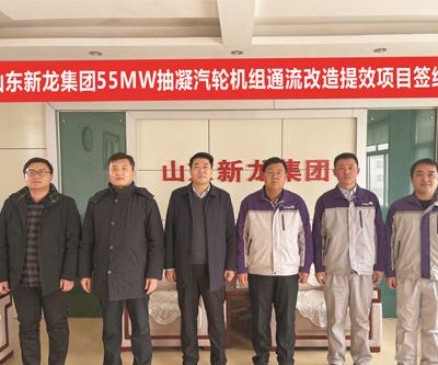 中國五百強(qiáng)山東新龍集團(tuán)有限公司55MW抽凝式汽輪機(jī)組通流結(jié)構(gòu)技改增效技術(shù)服務(wù)項目